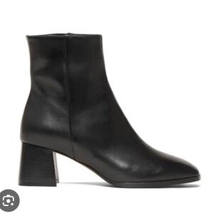 The Cristina Classic Black Leather Mid-Heel Ankle Boots - Women's